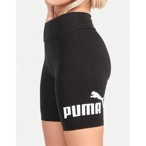 NWT Puma Women's Bike Shorts Black White Logo XS